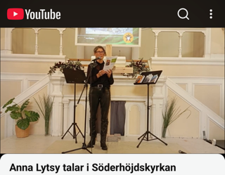 Anna Lytsy talar i Söderhöjdskyrkan